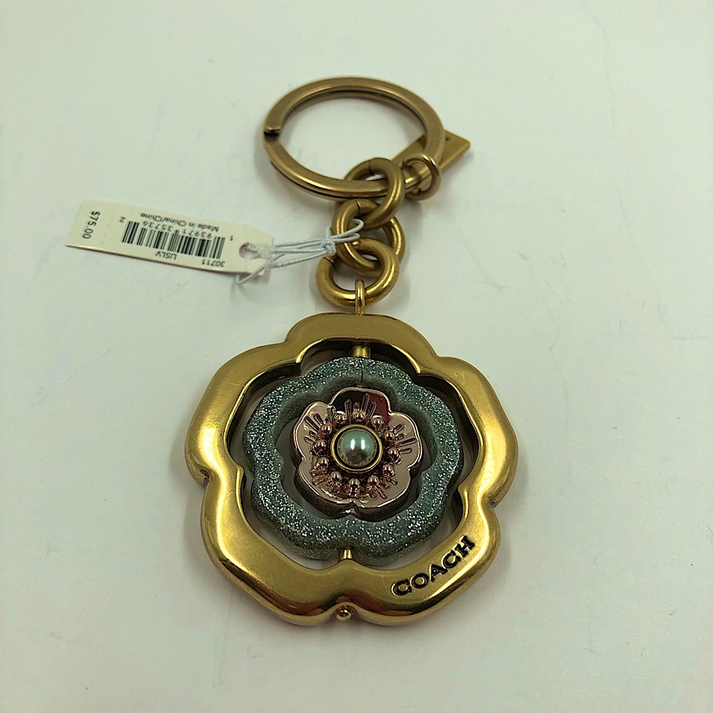 Coach Tea Rose Bag Charm / Key Ring